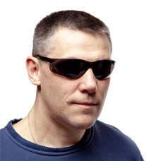 Окуляри захисні, затемнені, лінзи полікарбонат, заушники полікарбонат, захист від удару