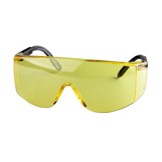 Окуляри захисні, жовті, лінзи полікарбонат, регульовані заушники чорні нейлонові, захист від удару