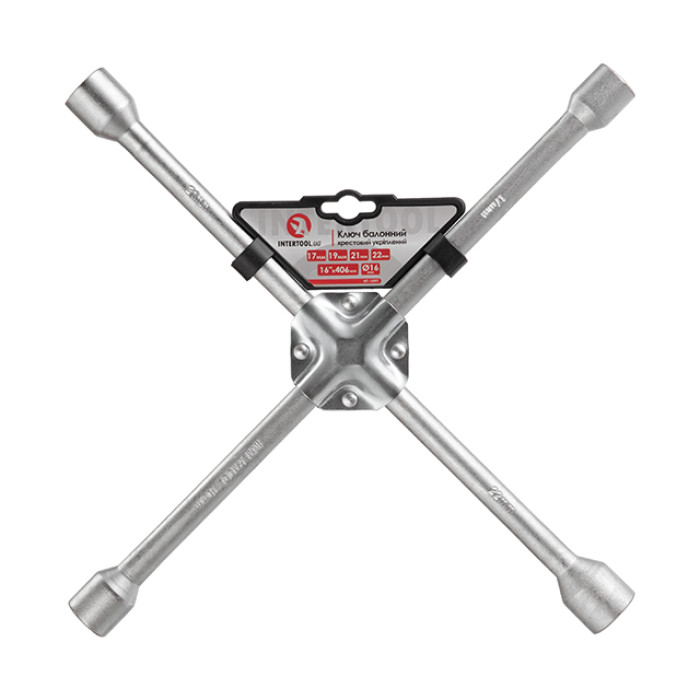 Ключ балонний хрестовий, укріплений, 406×16 мм, 17×19×21×22 мм