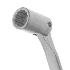 Ключ рожково-накидний, шарнірний, 12 мм, Cr-V, покриття: сатин-хром