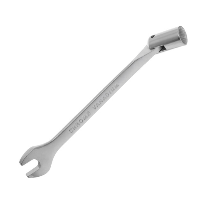 Ключ рожково-накидний, шарнірний, 14 мм,, Cr-V, покриття: сатин-хром