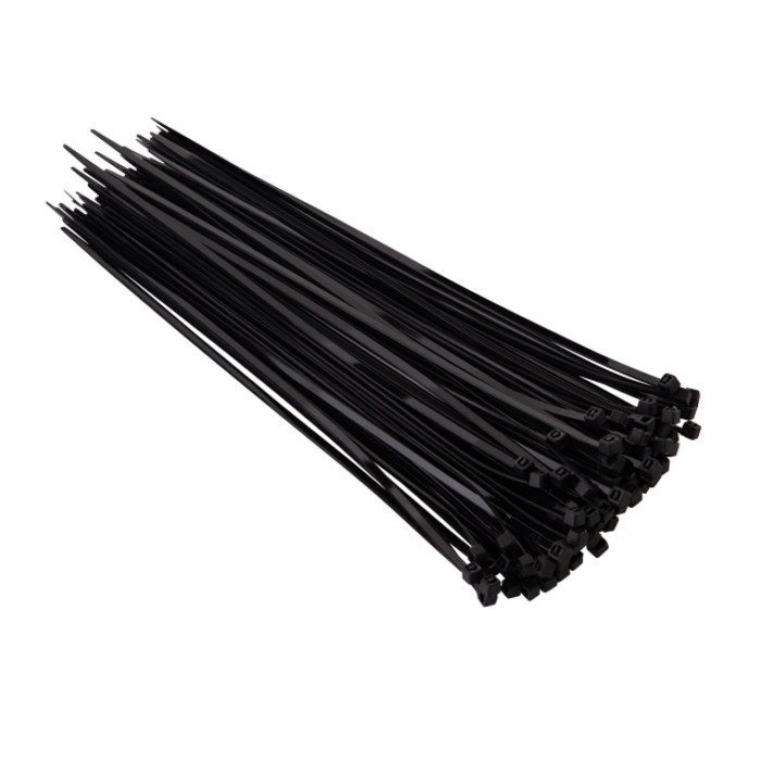 Хомут пластиковий, 3,6×250 мм, 100 шт/упак, чорний