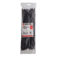 Хомут пластиковий, 4,8×300 мм, 100 шт/упак, чорний