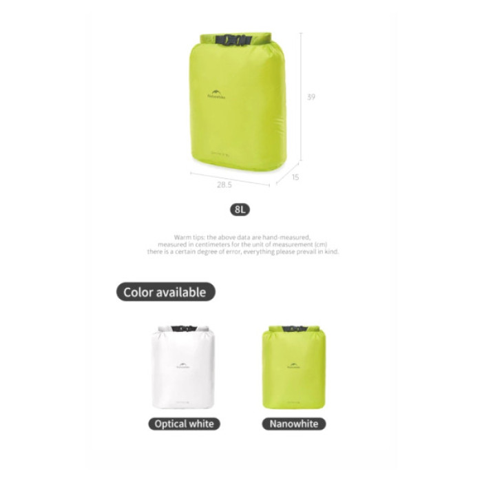 Гермомішок Naturehike CNK2550XB012, 8 л, білий (6977465868367)