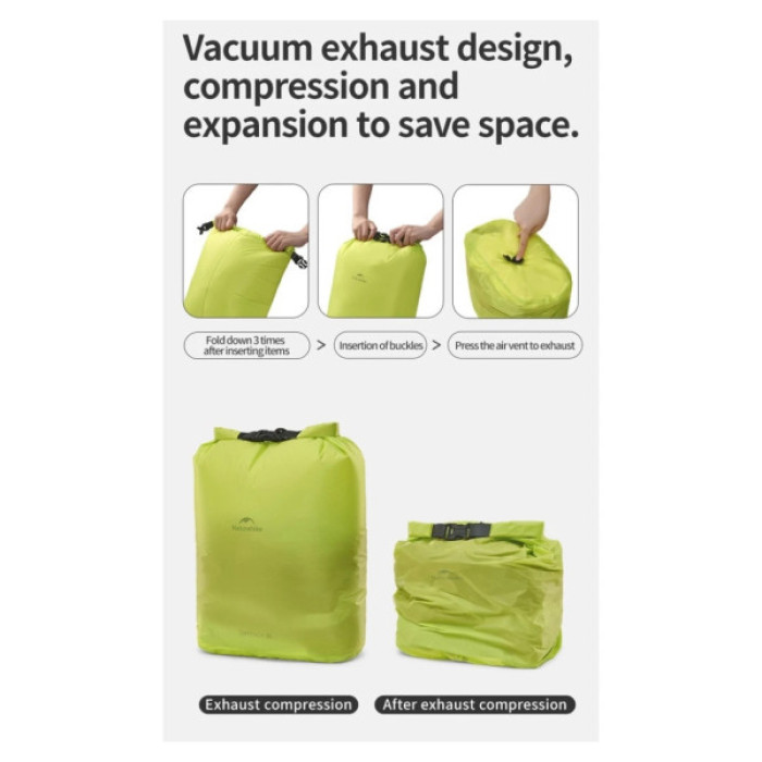 Гермомішок Naturehike CNK2550XB012, 8 л, білий (6977465868367)