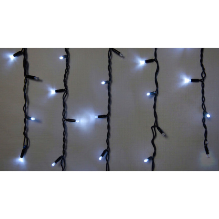 Гірлянда Delux Icicle 75LED 2x0.7m 18 flash білий/чорний IP44 EN (90012952)