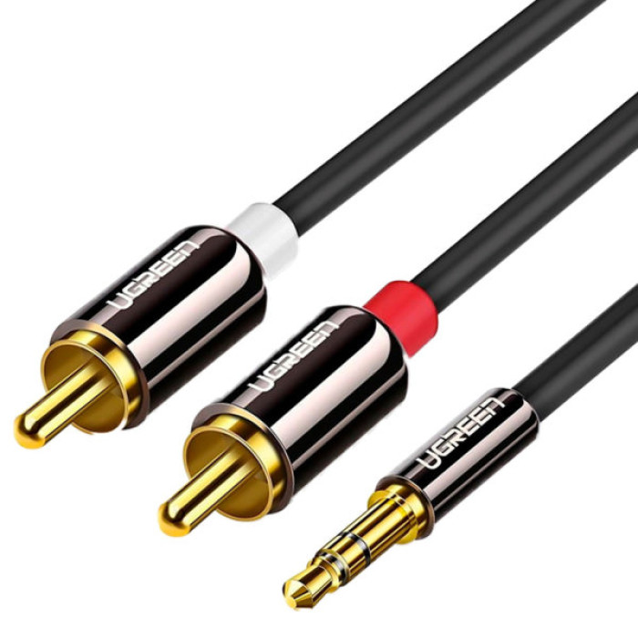 Кабель мультимедійний 3.5mm M to 2xRCA M 5.0m AV116 black Ugreen (10591)