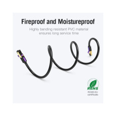 Патч-корд 0.5м, S/FTP cat 7 RJ-45 black Vention (ICDBD)
