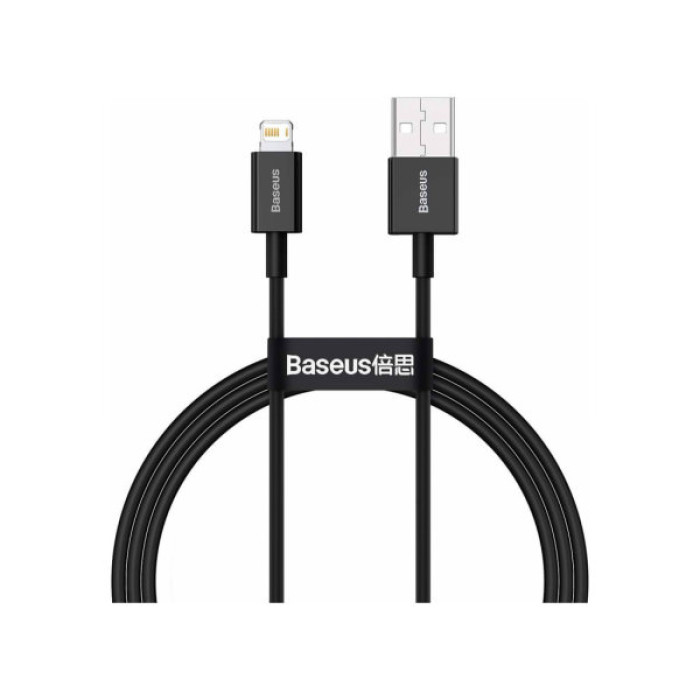 Дата кабель USB 2.0 AM to Lightning 2.0m 2.4A black Baseus (CALYS-C01)