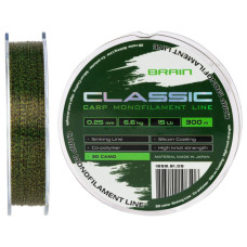 Волосінь Brain Classic Carp Line 3D (camo) 300m 0.25mm 15lb 6.6kg (1858.81.05)