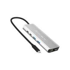 Концентратор J5create USB-С 6-in-1 2xUSB 3.2 + USB-C PD 100W + USB-C + HDMI 8K + RJ45 2.5Gbps aluminum (JCD403-N)