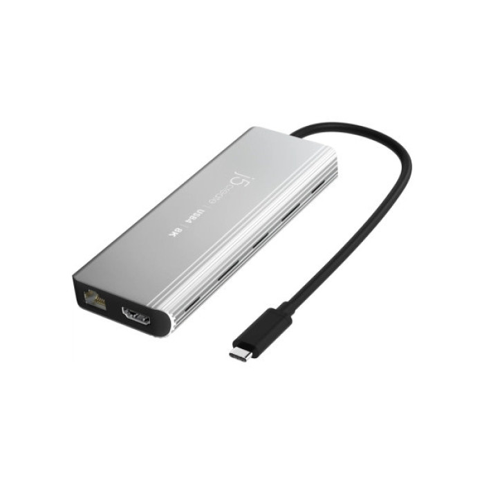 Концентратор J5create USB-С 6-in-1 2xUSB 3.2 + USB-C PD 100W + USB-C + HDMI 8K + RJ45 2.5Gbps aluminum (JCD403-N)