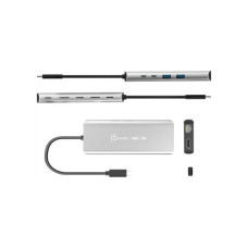 Концентратор J5create USB-С 6-in-1 2xUSB 3.2 + USB-C PD 100W + USB-C + HDMI 8K + RJ45 2.5Gbps aluminum (JCD403-N)