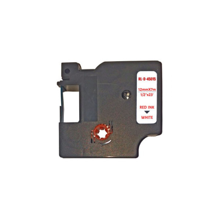 Стрічка для принтера етикеток UKRMARK RL-D-45015P-RE/WT, аналог DYMO S0720550, 12мм х 7м. (900296)