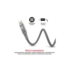 Дата кабель USB 2.0 AM to Lightning 1.2m grey Promate (nervelink-i.grey)