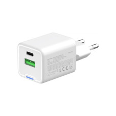 Зарядний пристрій ColorWay USB-C PD20W + 1xUSB QC4.0 white (CW-CHS062PD-WT)