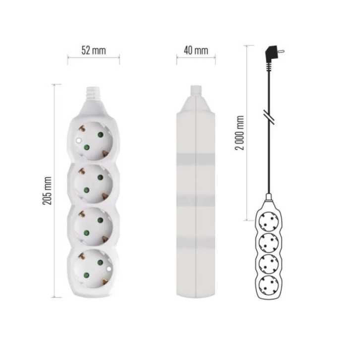 Мережевий подовжувач EMOS P0422