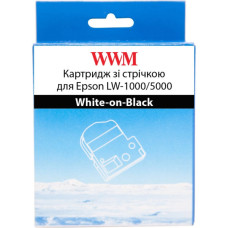 Стрічка для принтера етикеток WWM для Epson LW-1000/5000 36mm х 8m White-on-Black (WWM-SD36K)