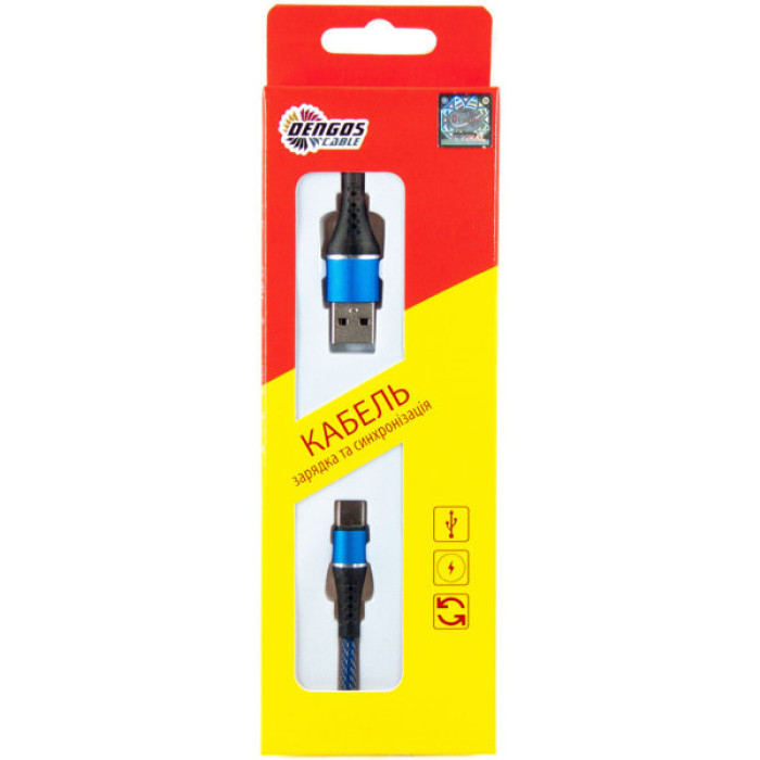 Дата кабель USB 2.0 AM to USB-C 1.0m blue Dengos (NTK-TC-MT-JEANS)