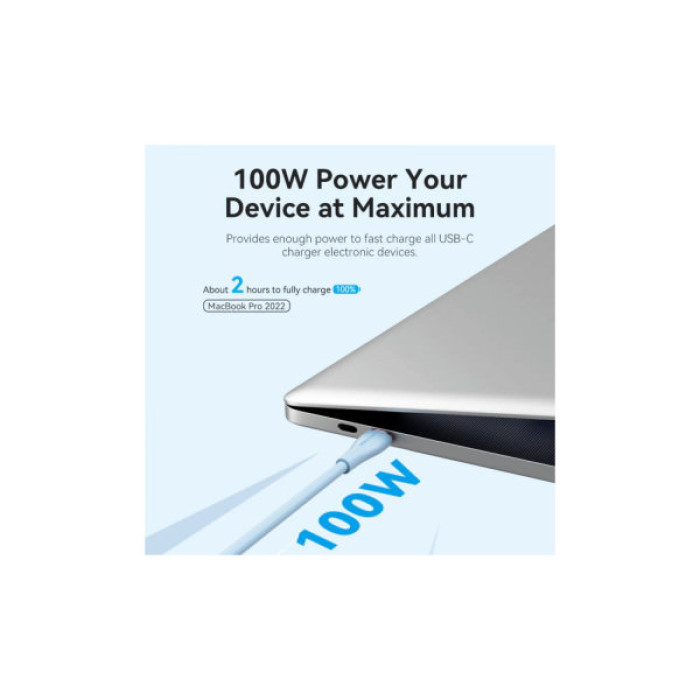 Дата кабель USB-C to 2xUSB-C 1.5m 5.0A Silicone Type Blue Vention (CTMSG)