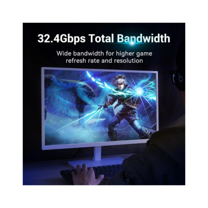 Кабель мультимедійний DisplayPort M to DisplayPort M 2.0m black Vention (HCCBH)