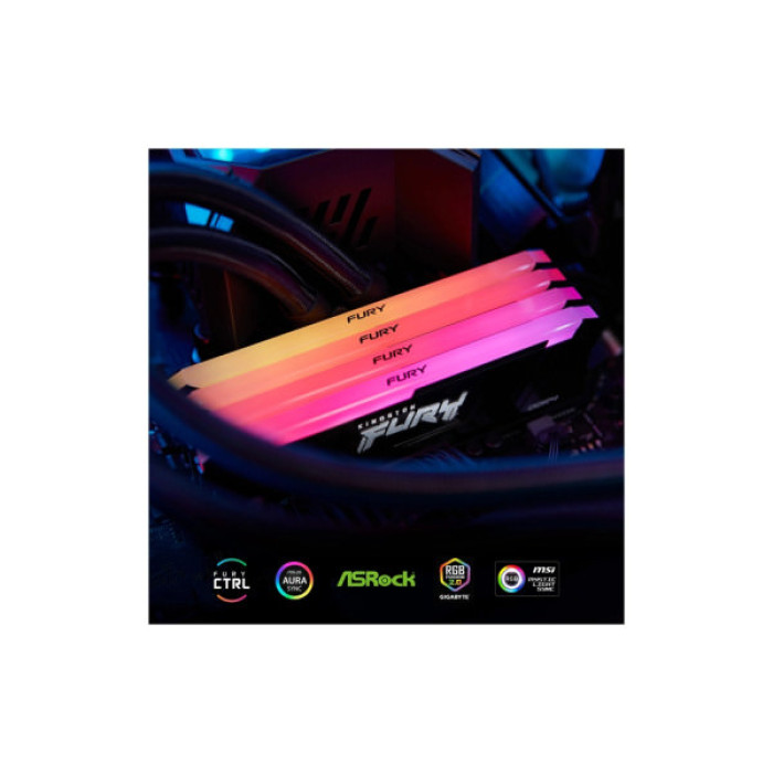 Модуль пам'яті для комп'ютера DDR4 32GB (2x16GB) 3200 MHz Beast RGB Black Kingston Fury (ex.HyperX) (KF432C16BB12AK2/32WP)