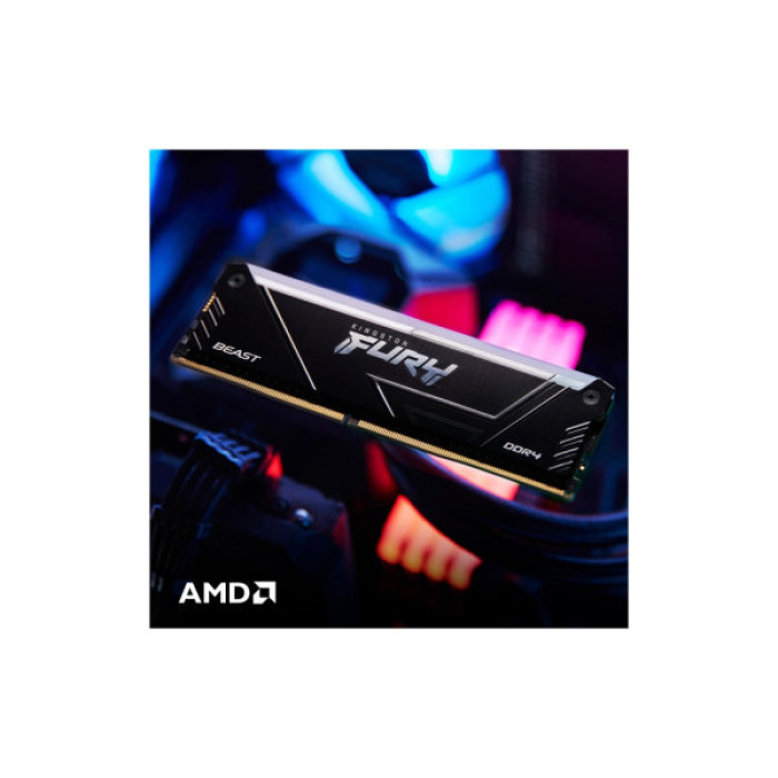 Модуль пам'яті для комп'ютера DDR4 32GB (2x16GB) 3200 MHz Beast RGB Black Kingston Fury (ex.HyperX) (KF432C16BB12AK2/32WP)