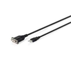 Кабель для передачі даних USB 2.0 AM to COM 1.8m DB9 RS232 FT232RNL black Digitus (DA-70172)