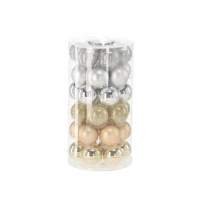 Ялинкова іграшка Chomik скляні кульки 36 шт, 4 см, колір мікс шампань, срібний (5900779882201)
