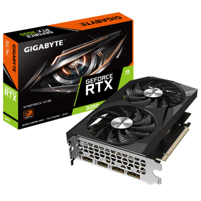 Відеокарта GIGABYTE GeForce RTX3050 8Gb WINDFORCE V2 (GV-N3050WF2V2-8GD)