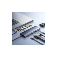 Концентратор Baseus USB-C 10-in-1 HDMI 4K60Hz + VGA + 3xUSB 3.0 + PD + RJ45 1000Mbps + SD/TF + 3.5mm gray (B0005280C811-00)