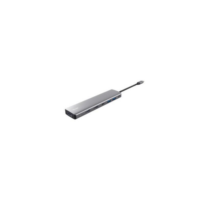 Концентратор Trust USB-C 7-in1 2xUSB-А 3.2/2xUSB-С/2xHDMI/DP aluminiu 0.16m grey (25661_TRUST)