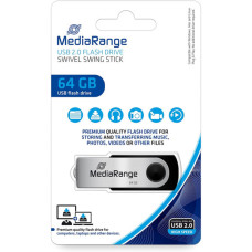 USB флеш накопичувач Mediarange 64GB Black/Silver USB 2.0 (MR912)