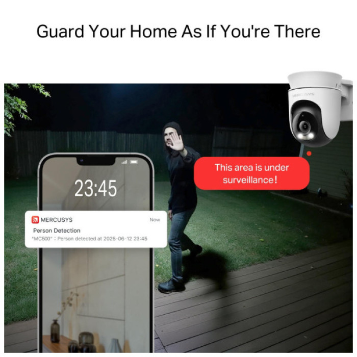Камера відеоспостереження Mercusys IP-Камера MERCUSYS MC500 FHD N300 microSD motion detection, зовнішня (MC-500)