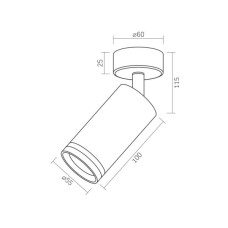 Світильник точковий Videx під лампу GU10 SPF05B накладний поворотний чорний (VL-SPF05B-B)