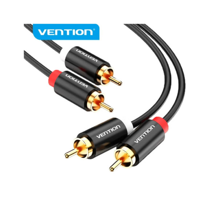 Кабель мультимедійний 2xRCA M to 2xRCA M 1.0m black Vention (VAB-R06-B100)
