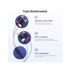 Кабель мультимедійний 2xRCA M to 2xRCA M 1.0m black Vention (VAB-R06-B100)