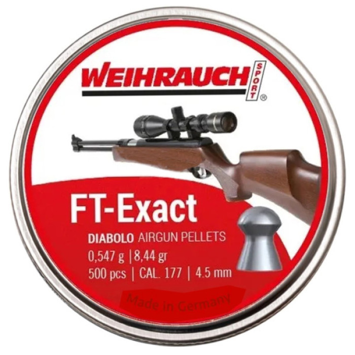 Пульки Weihrauch F&T Exact 4,5 мм 0,547 г 500 шт (AM20006)