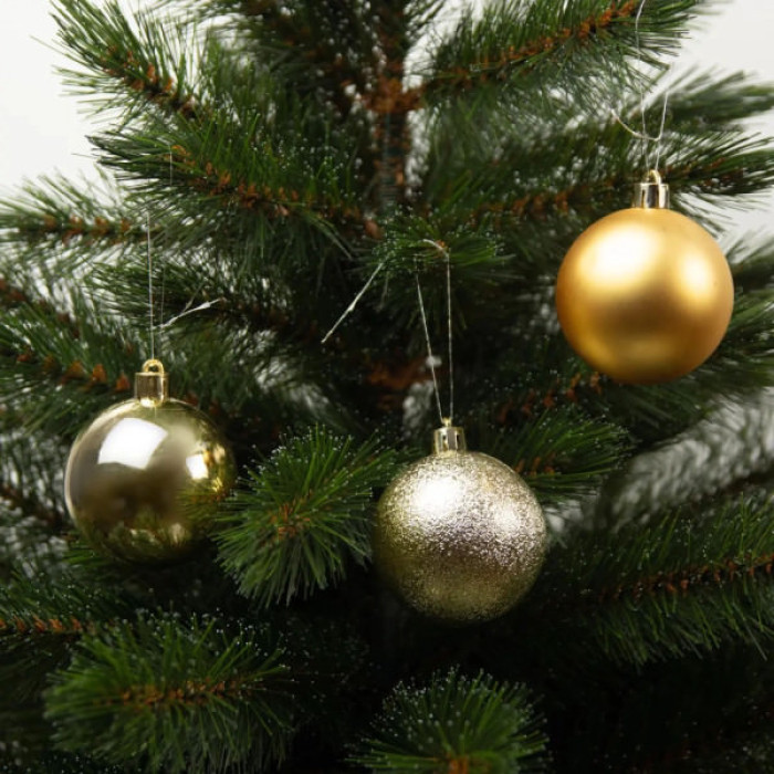 Ялинкова іграшка House Of Seasons Кульки Пластик 10 шт D6 см Золотисті (8720967923861)