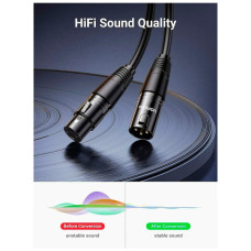 Кабель мультимедійний XLR M to XLR F 5.0m AV130 black Ugreen (20712)