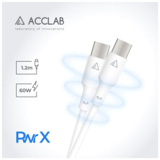Дата кабель USB-C to USB-C 1.2m PwrX 60W ACCLAB (1283126559563)