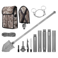 Тактична лопата 2E Ranger Steel Gray розбірна, 22в1, з чохлом у комплекті (2E-TSMTSF1-STGR)