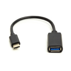 Дата кабель OTG USB 2.0 AF to USB-C 0.1m PowerPlant (CA911837)