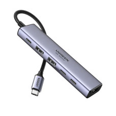 Концентратор Ugreen USB-C to HDMI + 2xUSB 3.2 + 2xUSB-C 3.2 + PD CM511 gray (35999)
