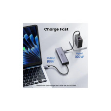 Концентратор Ugreen USB-C to HDMI + 2xUSB 3.2 + 2xUSB-C 3.2 + PD CM511 gray (35999)