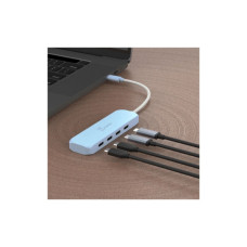 Концентратор J5create USB-C to 4xUSB-C 3.2 10Gbps cyan (JCH345EC-N)