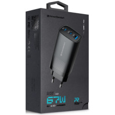 Зарядний пристрій Armorstandart 2xUSB-C + 1xUSB 67W GaN black (ARM88384)