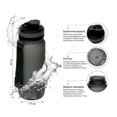 Пляшка для води Line Art Flores 650 мл зелений (60014218LA-04)
