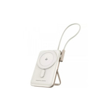 Батарея універсальна Choetech Magnetic Wireless 10000mAh 20W, PD, Qi-15W, USB-C In/Out, buid-in cabel, White (B735-CCWH)