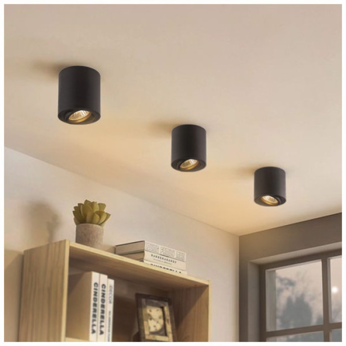 Світильник точковий Videx під лампу GU10 накладний Чорний (VL-SPF12A-B)